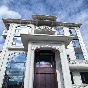 梧州白麻别墅外墙干挂石材效果示例