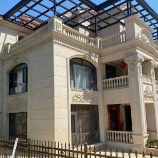 梧州 黄金麻花岗岩荔枝面别墅外墙干挂