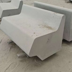 梧州 芝麻白花岗岩异形坐凳，石凳