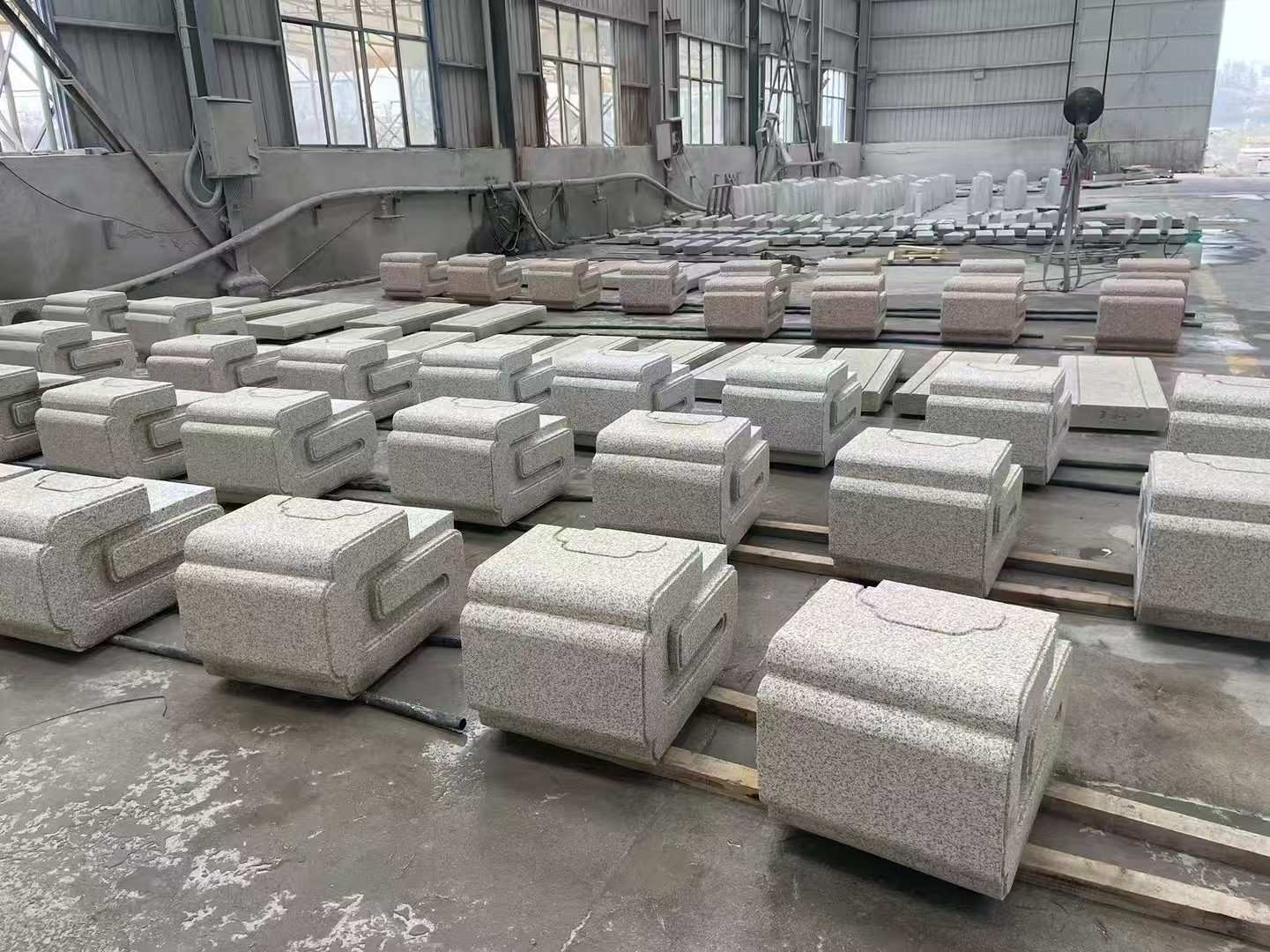 梧州 白麻花岗岩异形加工-石凳，坐凳