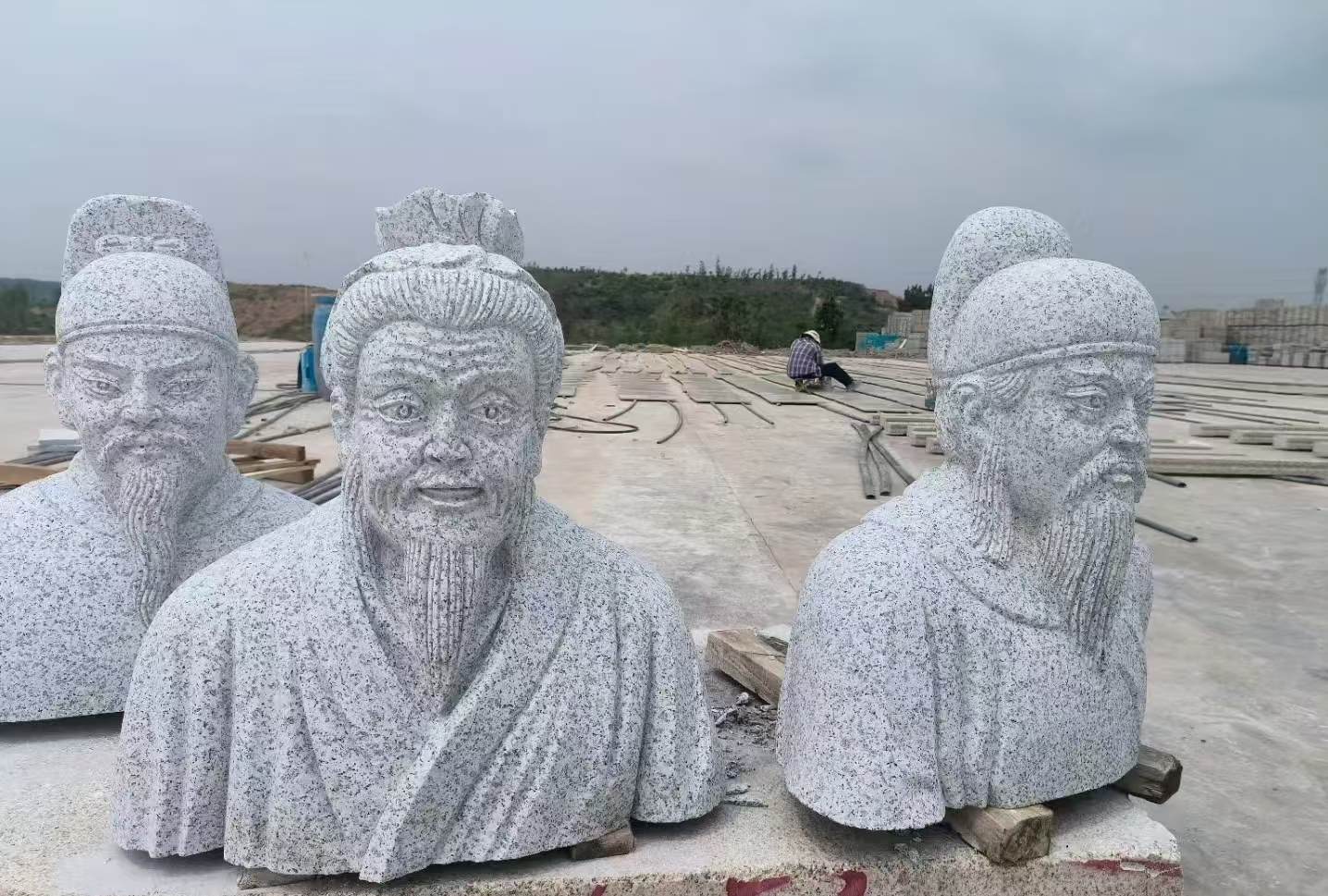 梧州 白麻花岗岩石材人物立体雕刻